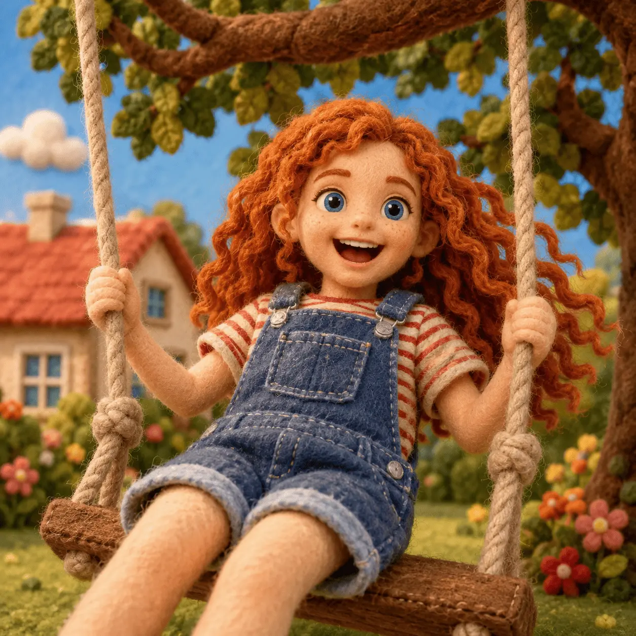 Child illustrated in Soft Felt style