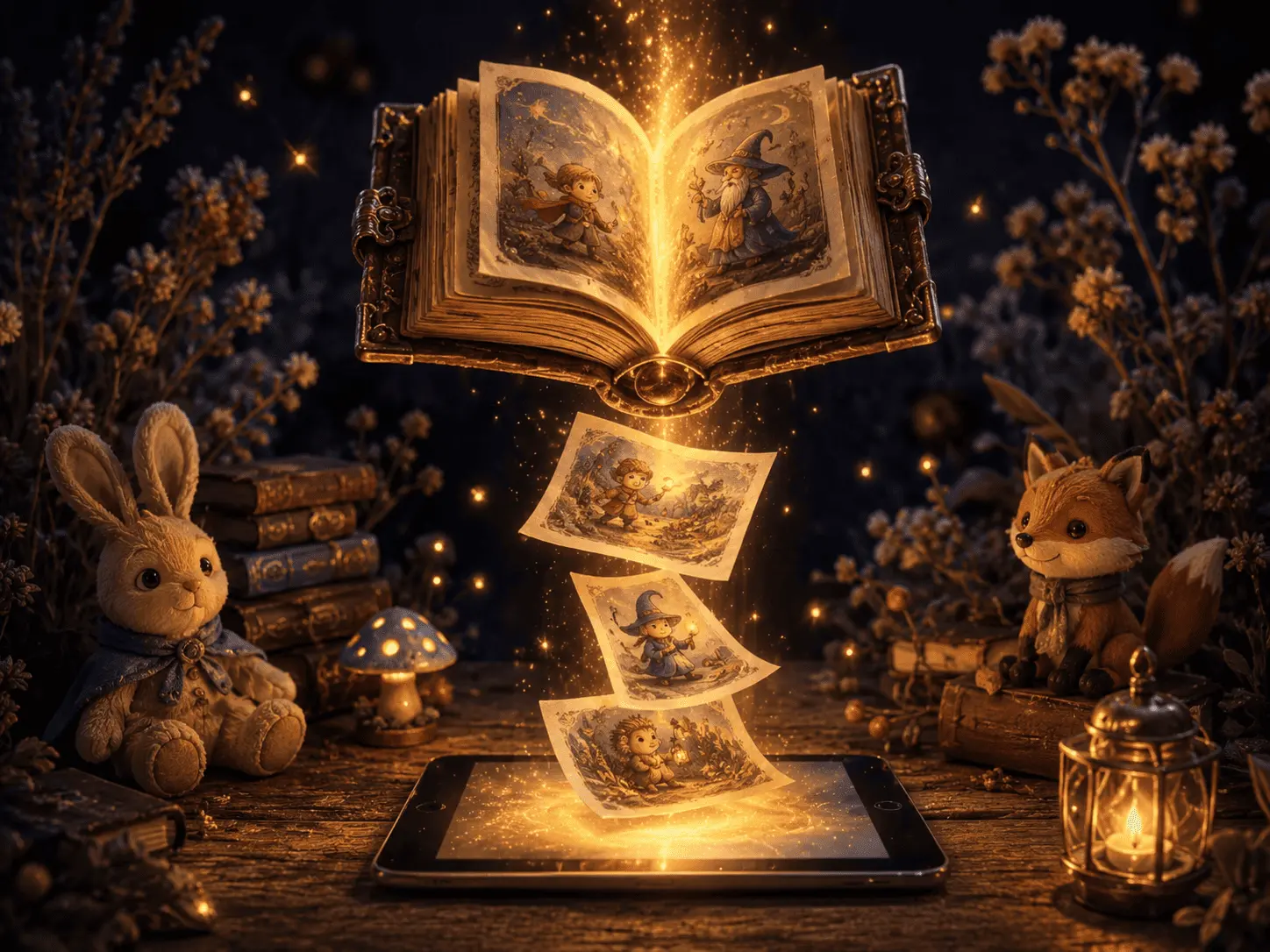 High-quality storybook pages being downloaded