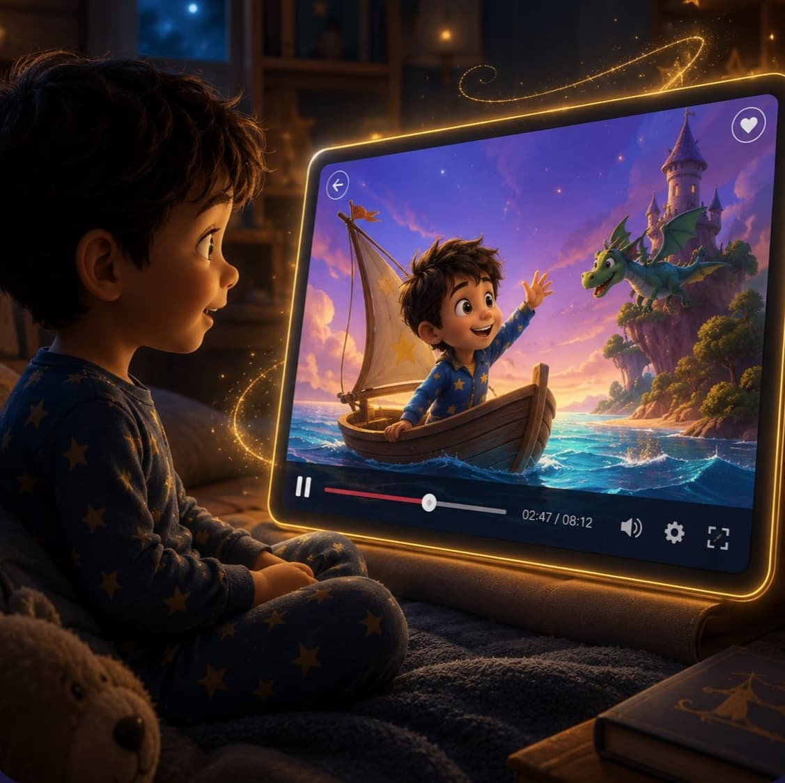 A storybook coming to life as an animated video